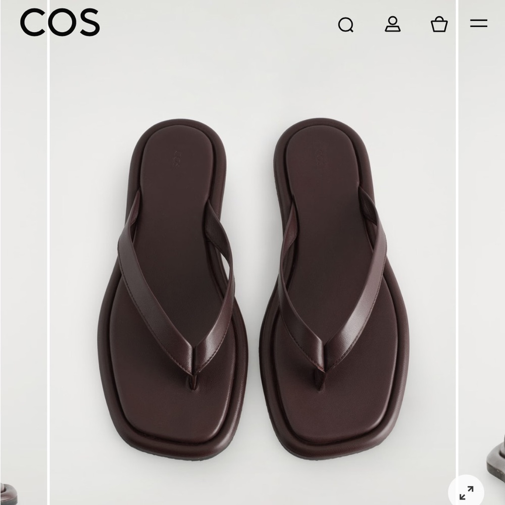 COS Burgubdy Leather Sandals - Picture 4 of 7